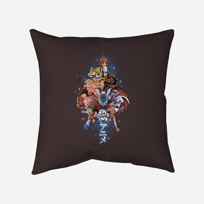 First Anime Heroes-none removable cover w insert throw pillow-Skullpy