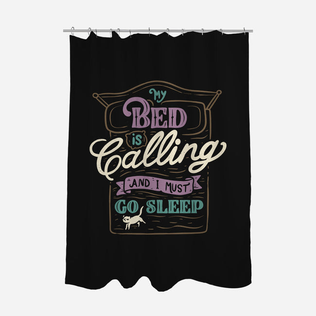 My Bed Is Calling-none polyester shower curtain-tobefonseca