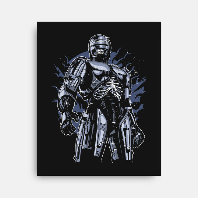 RoboSkull-none stretched canvas-ElMattew