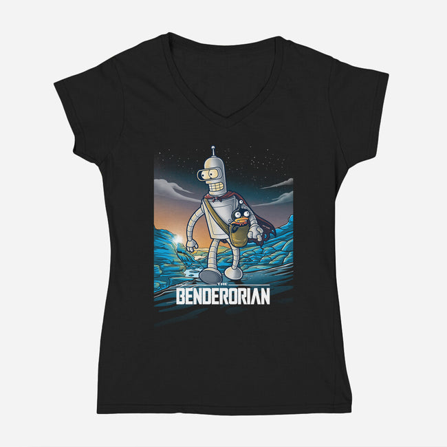 The Benderorian Poster-womens v-neck tee-trheewood