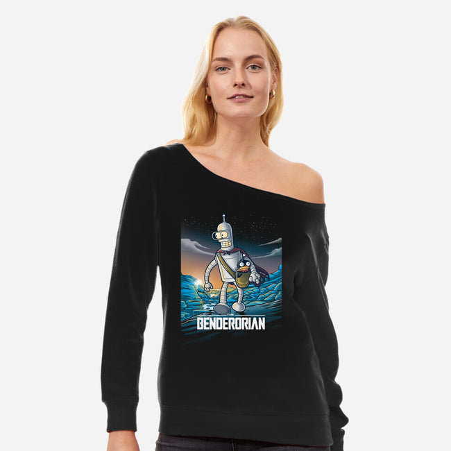 The Benderorian Poster-womens off shoulder sweatshirt-trheewood
