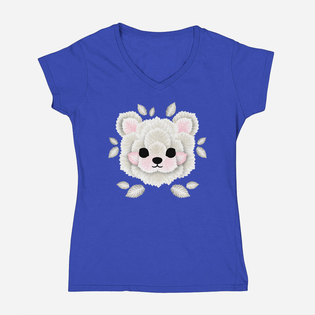 Polar Bear Of Leaves-womens v-neck tee-NemiMakeit
