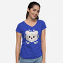 Polar Bear Of Leaves-womens v-neck tee-NemiMakeit