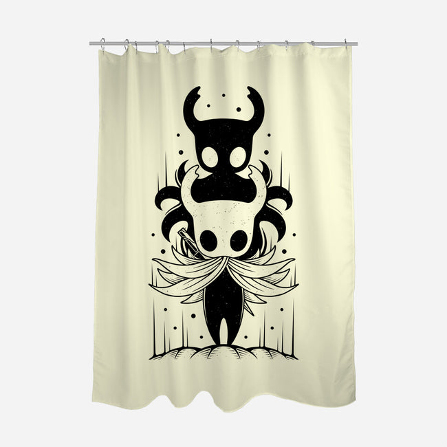 The Knight And The Shade-none polyester shower curtain-Alundrart