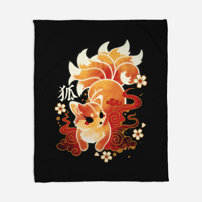 Kitsune Kawaii-none fleece blanket-NemiMakeit