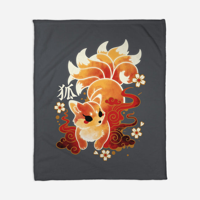 Kitsune Kawaii-none fleece blanket-NemiMakeit