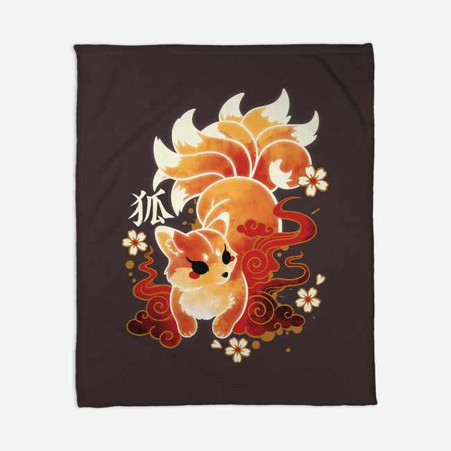 Kitsune Kawaii-none fleece blanket-NemiMakeit