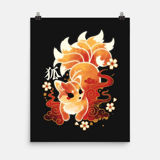 Kitsune Kawaii-none matte poster-NemiMakeit