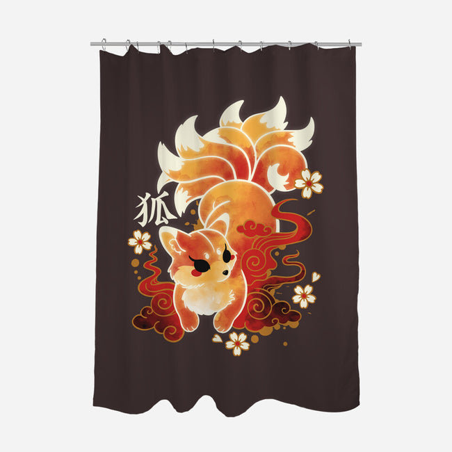 Kitsune Kawaii-none polyester shower curtain-NemiMakeit