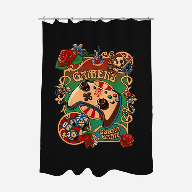 Gamers Gonna Game-none polyester shower curtain-daobiwan