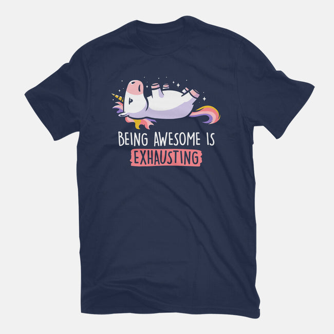 Being Awesome Is Exhausting-womens fitted tee-eduely