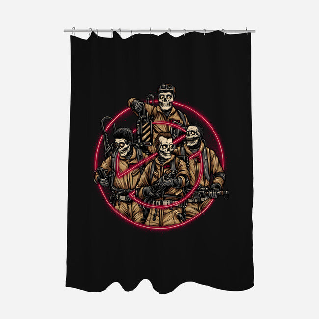 Busted Ghosts-none polyester shower curtain-glitchygorilla