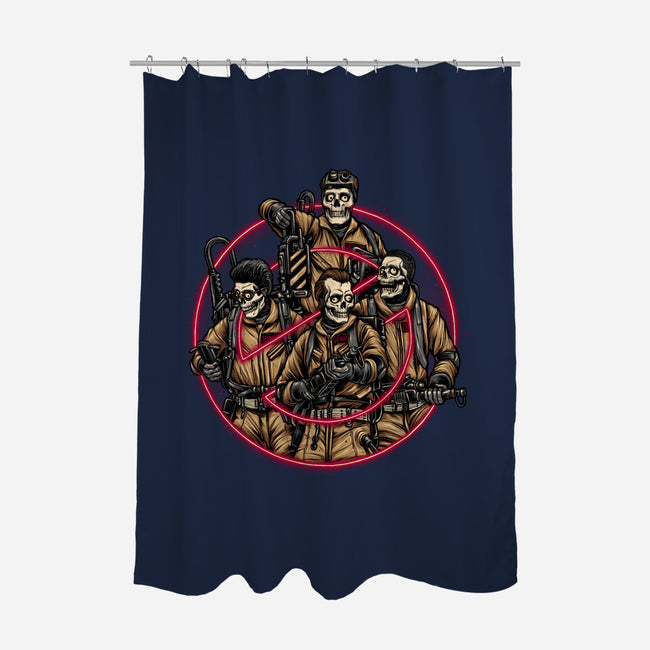 Busted Ghosts-none polyester shower curtain-glitchygorilla