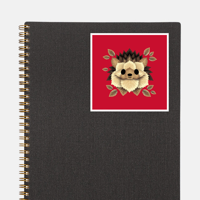 Hedgehog Of Leaves-none glossy sticker-NemiMakeit