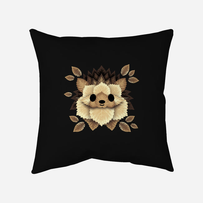 Hedgehog Of Leaves-none removable cover w insert throw pillow-NemiMakeit