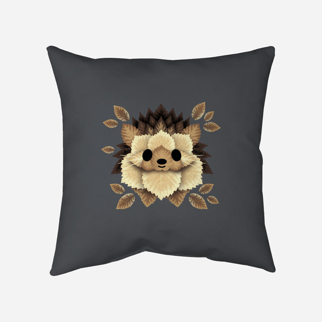 Hedgehog Of Leaves-none removable cover w insert throw pillow-NemiMakeit
