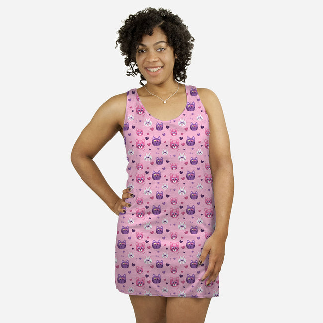 Cat Heart Eyes-womens all over print racerback dress-TeeFury