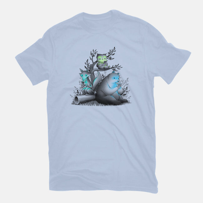 Connecting With The Forest Animals-mens basic tee-tobefonseca