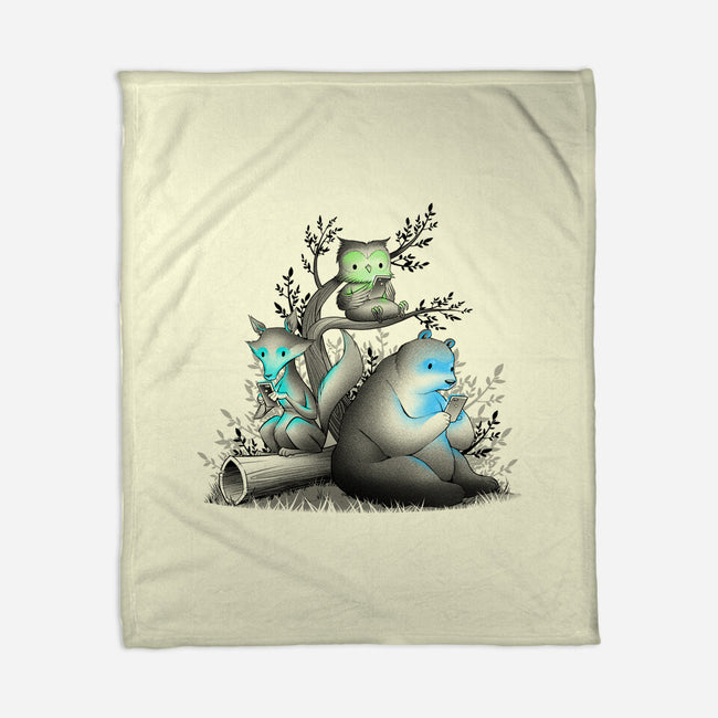 Connecting With The Forest Animals-none fleece blanket-tobefonseca