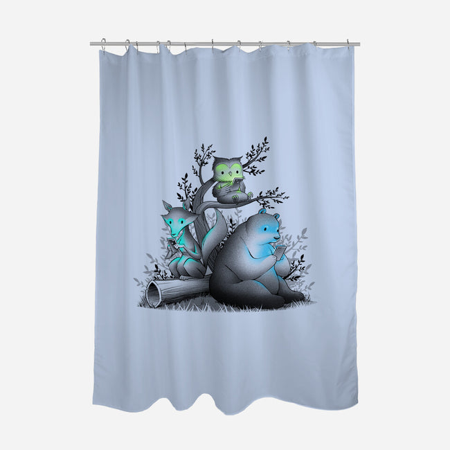 Connecting With The Forest Animals-none polyester shower curtain-tobefonseca