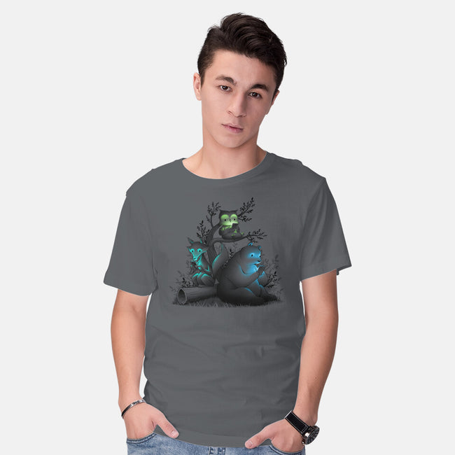 Connecting With The Forest Animals-mens basic tee-tobefonseca