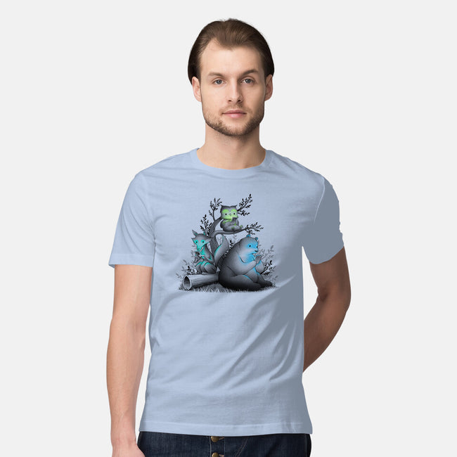 Connecting With The Forest Animals-mens premium tee-tobefonseca