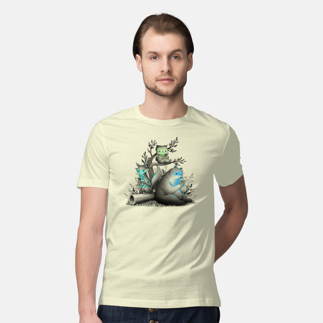 Connecting With The Forest Animals-mens premium tee-tobefonseca