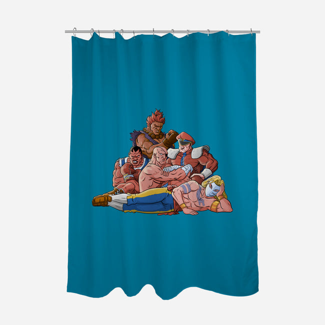 Evil Fighters Club-none polyester shower curtain-Skullpy