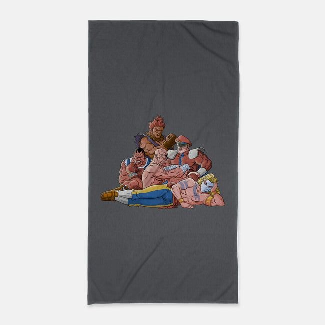 Evil Fighters Club-none beach towel-Skullpy