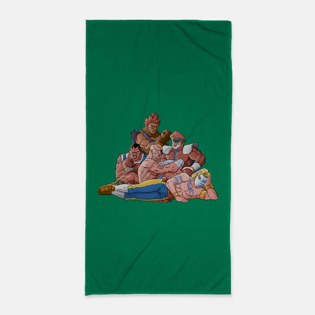 Evil Fighters Club-none beach towel-Skullpy