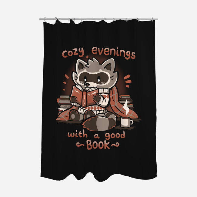 Cozy Nights With A Good Book-none polyester shower curtain-TechraNova