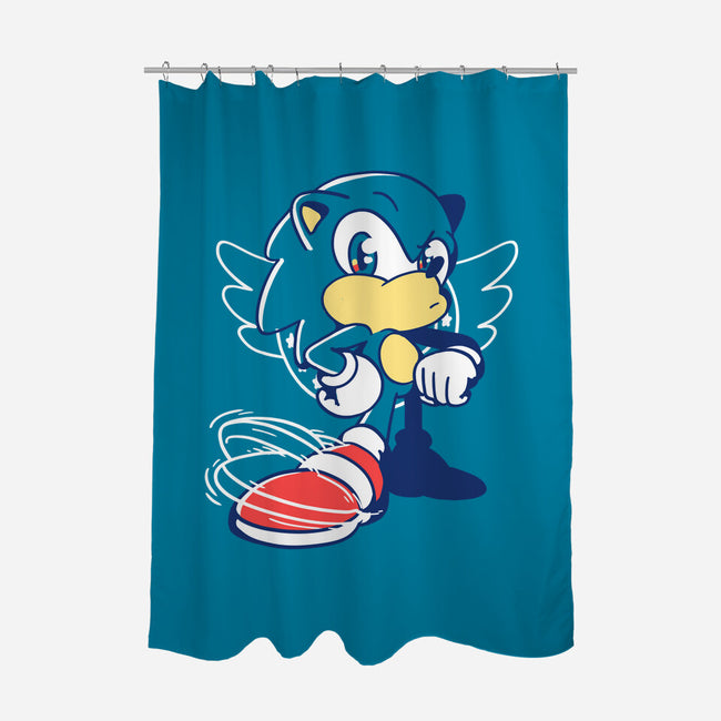 Waiting Hedgehog-none polyester shower curtain-estudiofitas