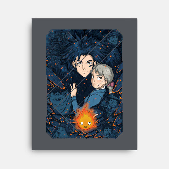 Howl's Moving Castle Tiles-none stretched canvas-danielmorris1993