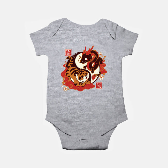Yin And Yang Tiger Dragon-baby basic onesie-NemiMakeit