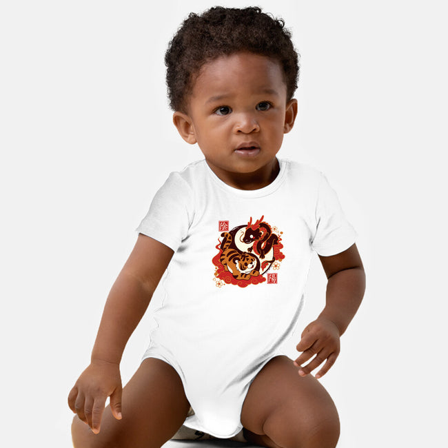 Yin And Yang Tiger Dragon-baby basic onesie-NemiMakeit