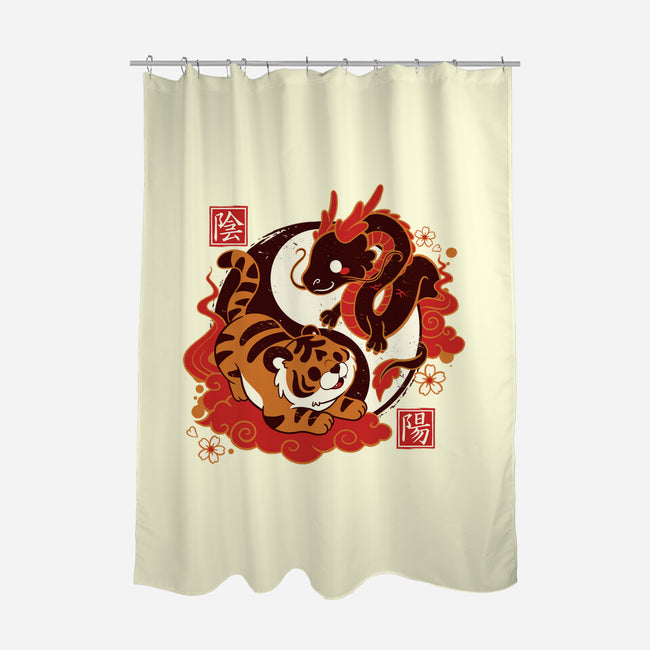Yin And Yang Tiger Dragon-none polyester shower curtain-NemiMakeit
