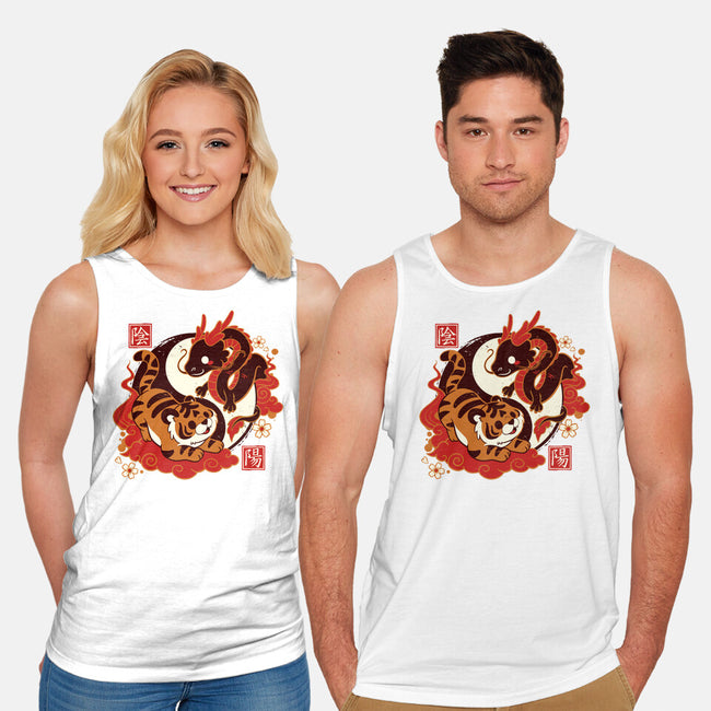 Yin And Yang Tiger Dragon-unisex basic tank-NemiMakeit