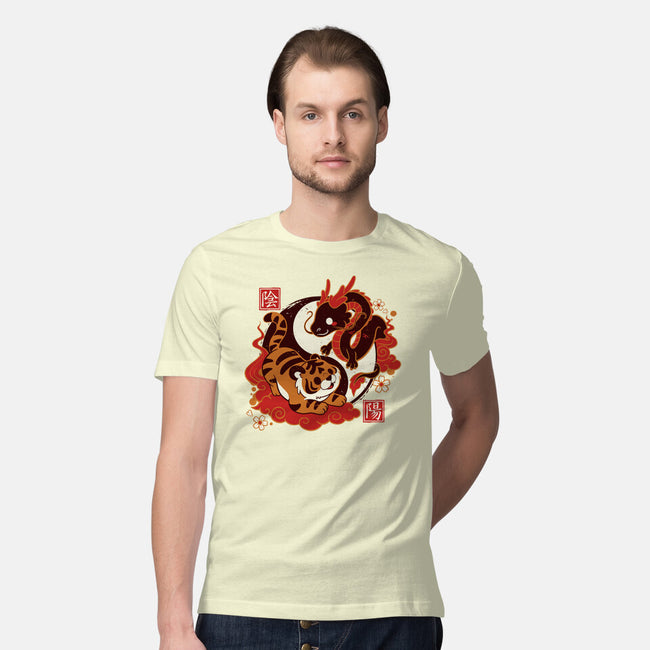 Yin And Yang Tiger Dragon-mens premium tee-NemiMakeit