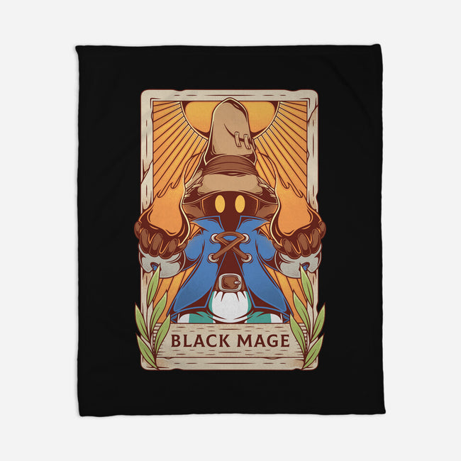 Black Mage Tarot Card-none fleece blanket-Alundrart
