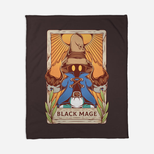 Black Mage Tarot Card-none fleece blanket-Alundrart