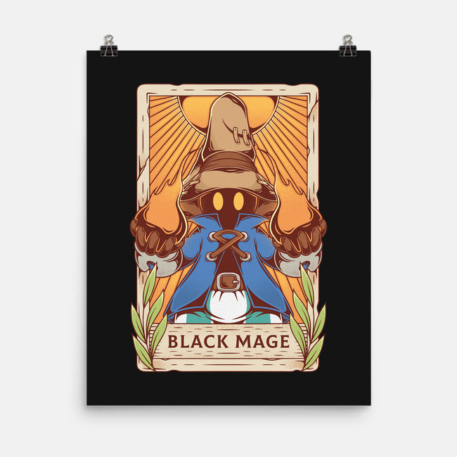 Black Mage Tarot Card-none matte poster-Alundrart