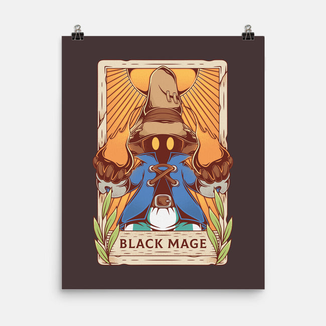 Black Mage Tarot Card-none matte poster-Alundrart
