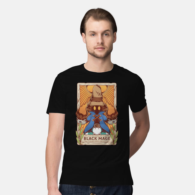 Black Mage Tarot Card-mens premium tee-Alundrart