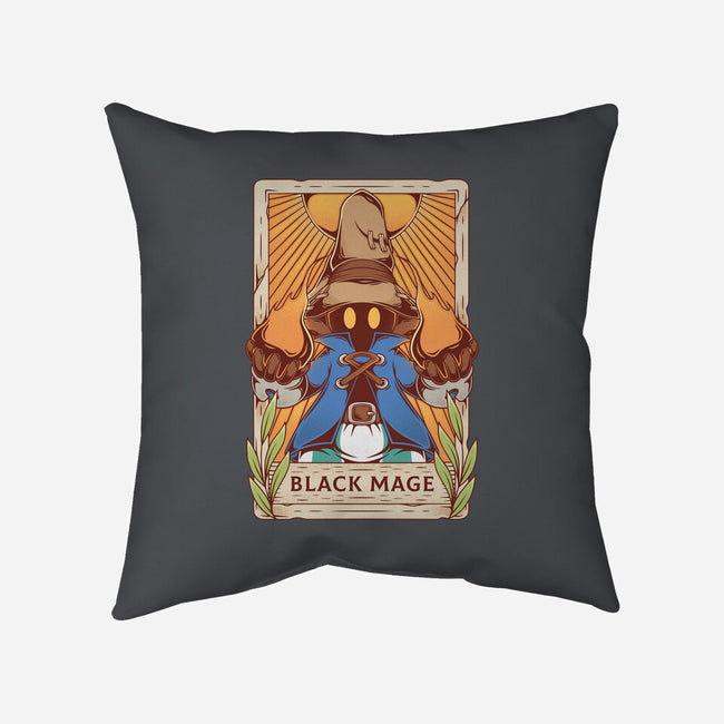 Black Mage Tarot Card-none removable cover w insert throw pillow-Alundrart