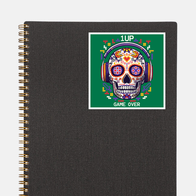 Calavera Gamer-none glossy sticker-NemiMakeit