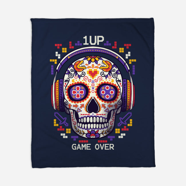 Calavera Gamer-none fleece blanket-NemiMakeit