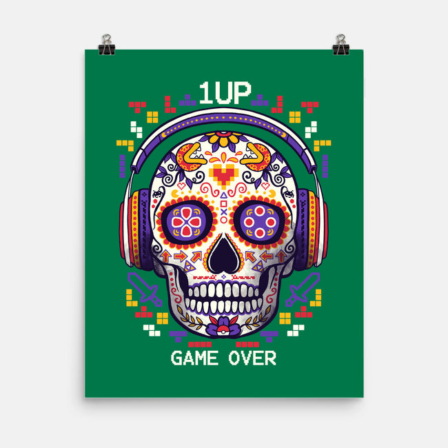Calavera Gamer-none matte poster-NemiMakeit