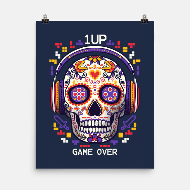 Calavera Gamer-none matte poster-NemiMakeit