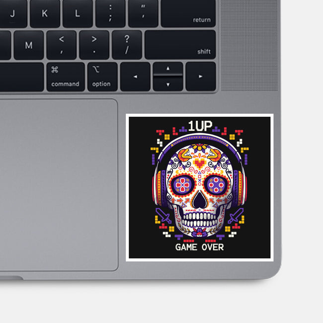 Calavera Gamer-none glossy sticker-NemiMakeit