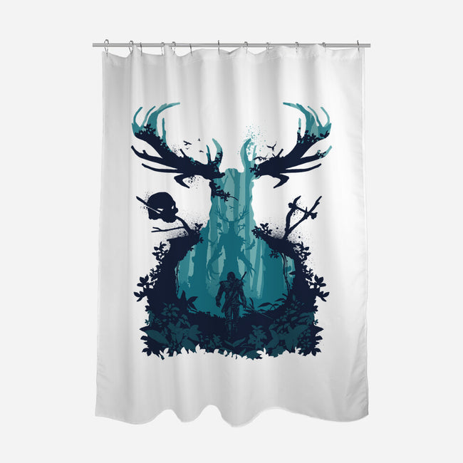Forest Monster-none polyester shower curtain-RamenBoy